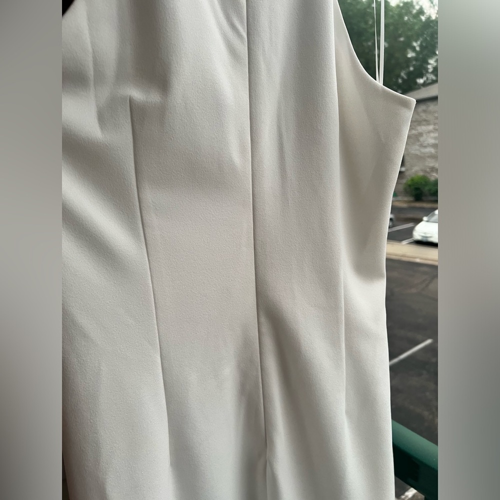 🆕Belle Badgley Mischka Reese Gown Dress White Party Wedding Chic Slit Maxi Sz 10 - Picture 8 of 17